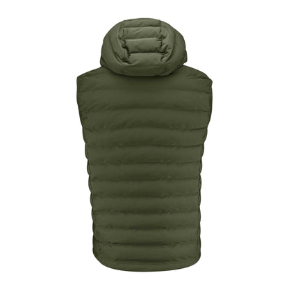 Moss Green - Back - James Harvest Mens Woodlake Heights Padded Gilet
