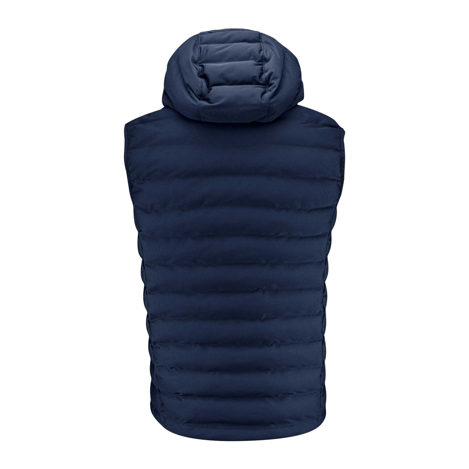 Navy - Back - James Harvest Mens Woodlake Heights Padded Gilet