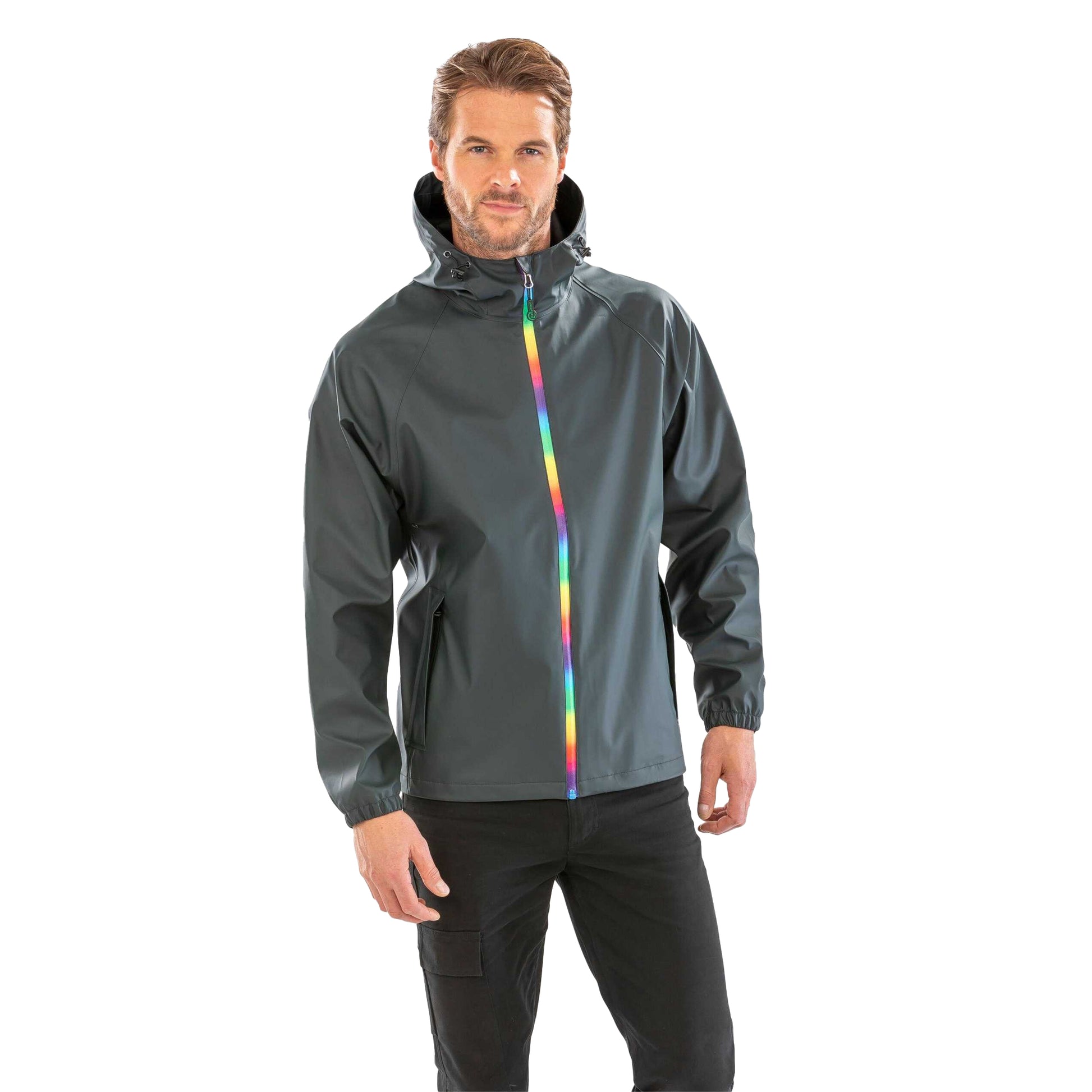 Black Olive - Side - Result Recycled Unisex Adult Prism PU Waterproof Jacket