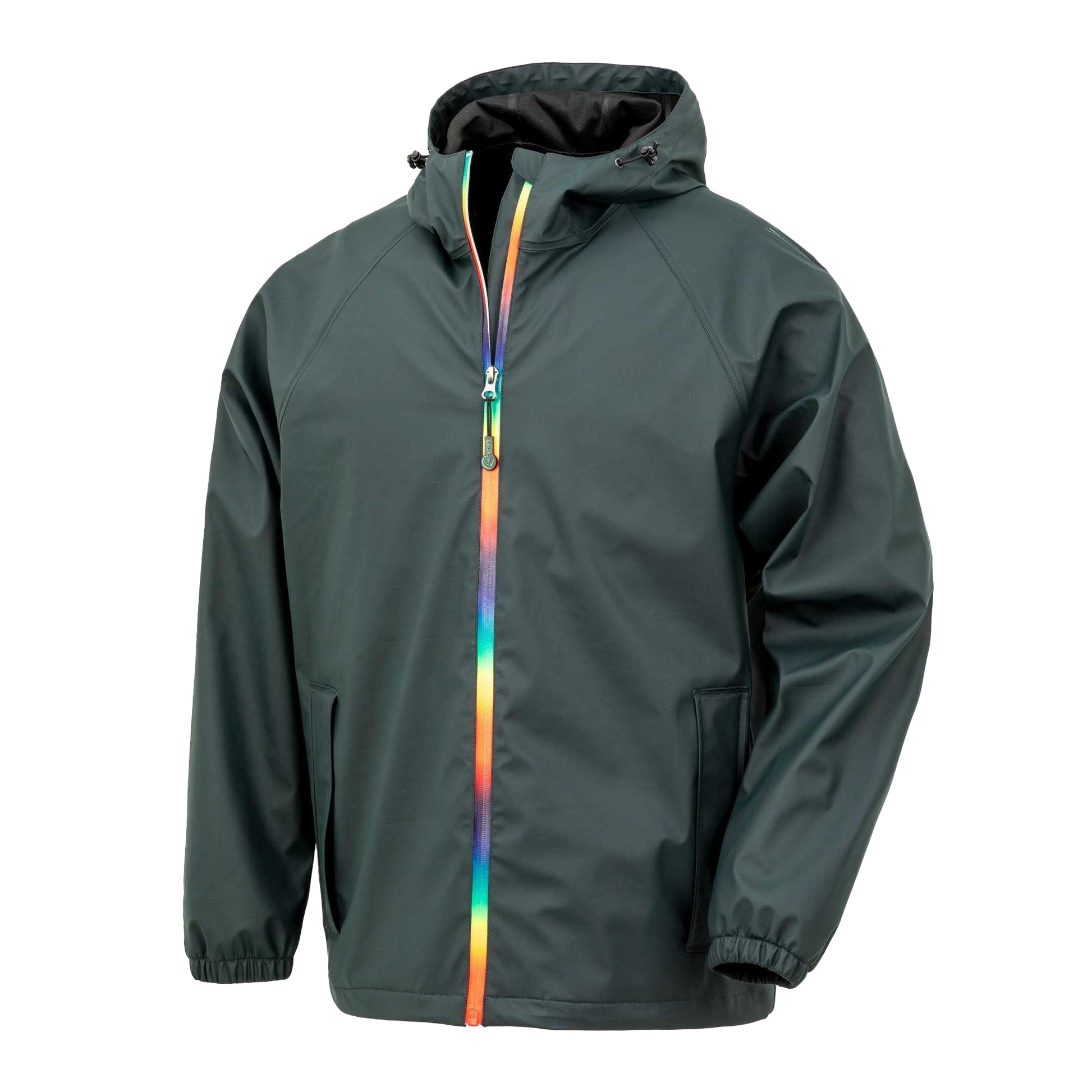 Black Olive - Front - Result Recycled Unisex Adult Prism PU Waterproof Jacket
