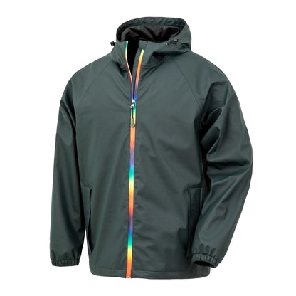 Black Olive - Front - Result Recycled Unisex Adult Prism PU Waterproof Jacket