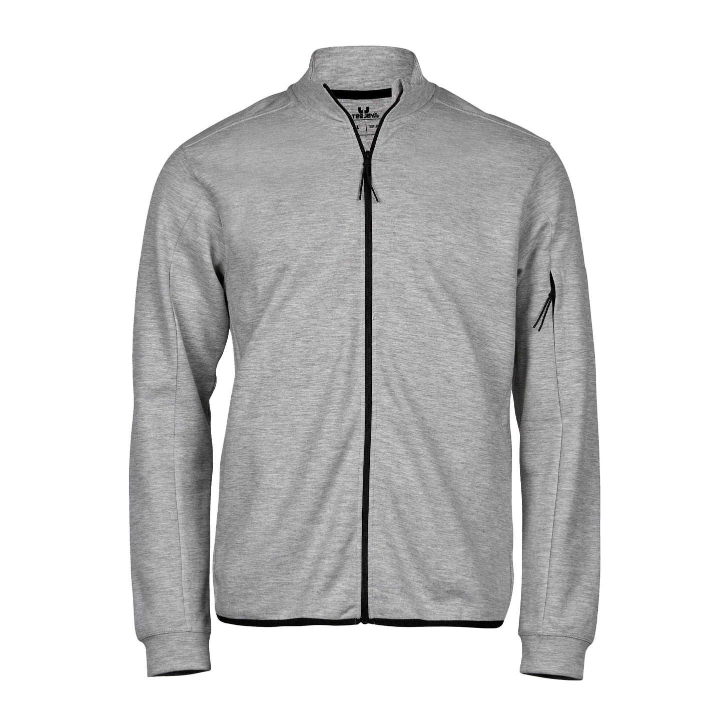 Heather Grey - Front - Tee Jays Mens Full Zip Athletic Cardigan