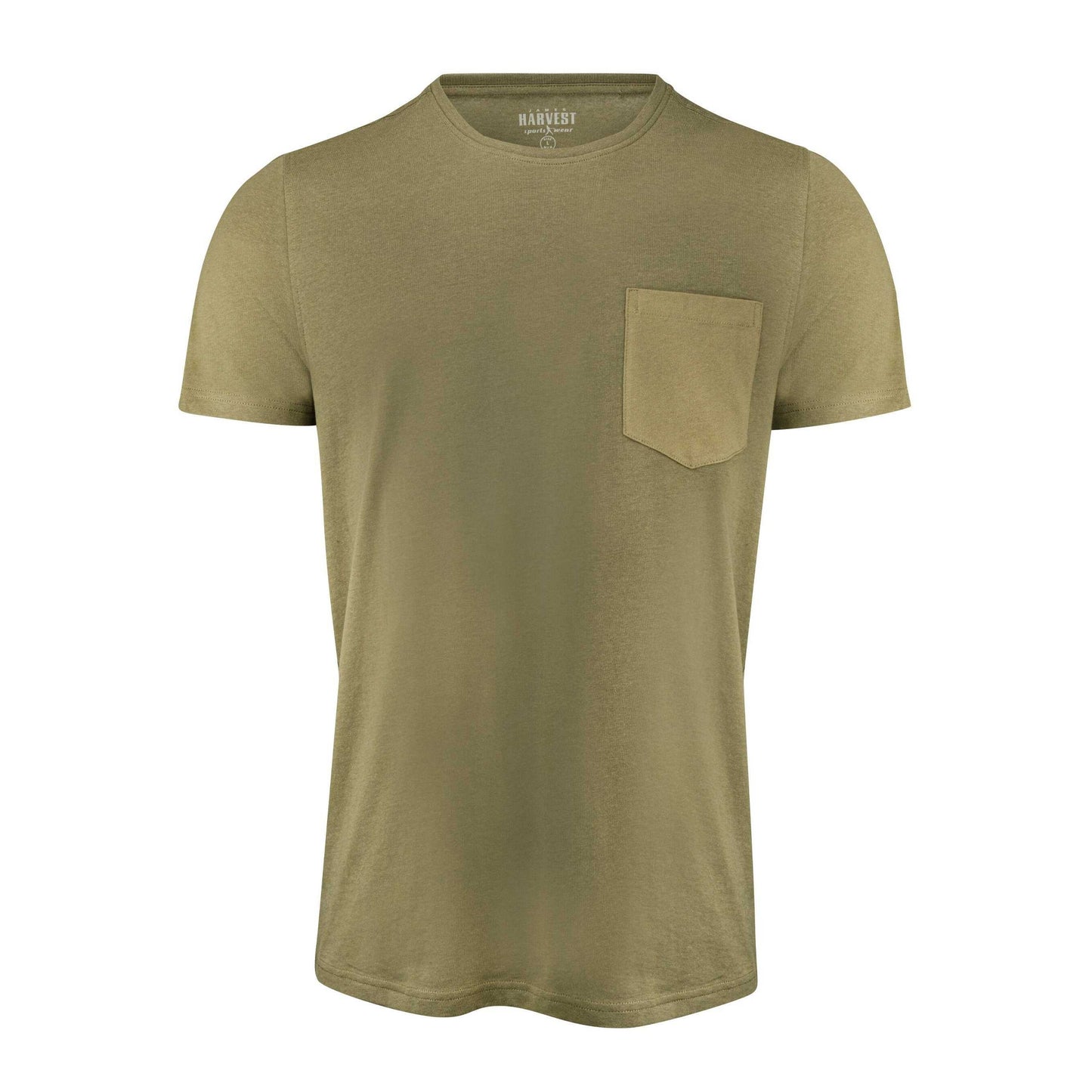 Moss Green - Front - James Harvest Mens Walcott T-Shirt