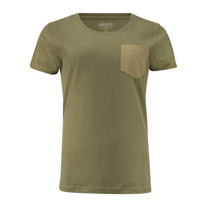 Moss Green - Front - James Harvest Womens-Ladies Walcott T-Shirt