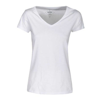 White - Front - James Harvest Womens-Ladies Whailford V Neck T-Shirt