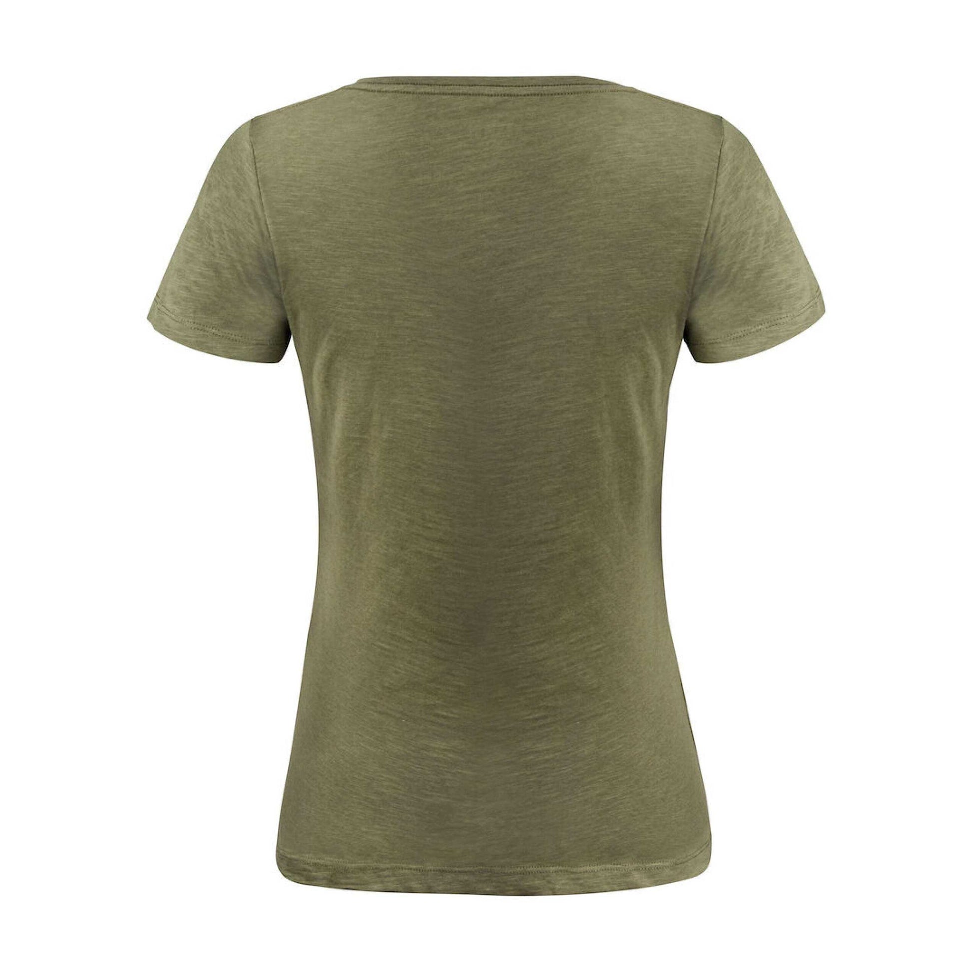 Moss Green - Back - James Harvest Womens-Ladies Whailford V Neck T-Shirt