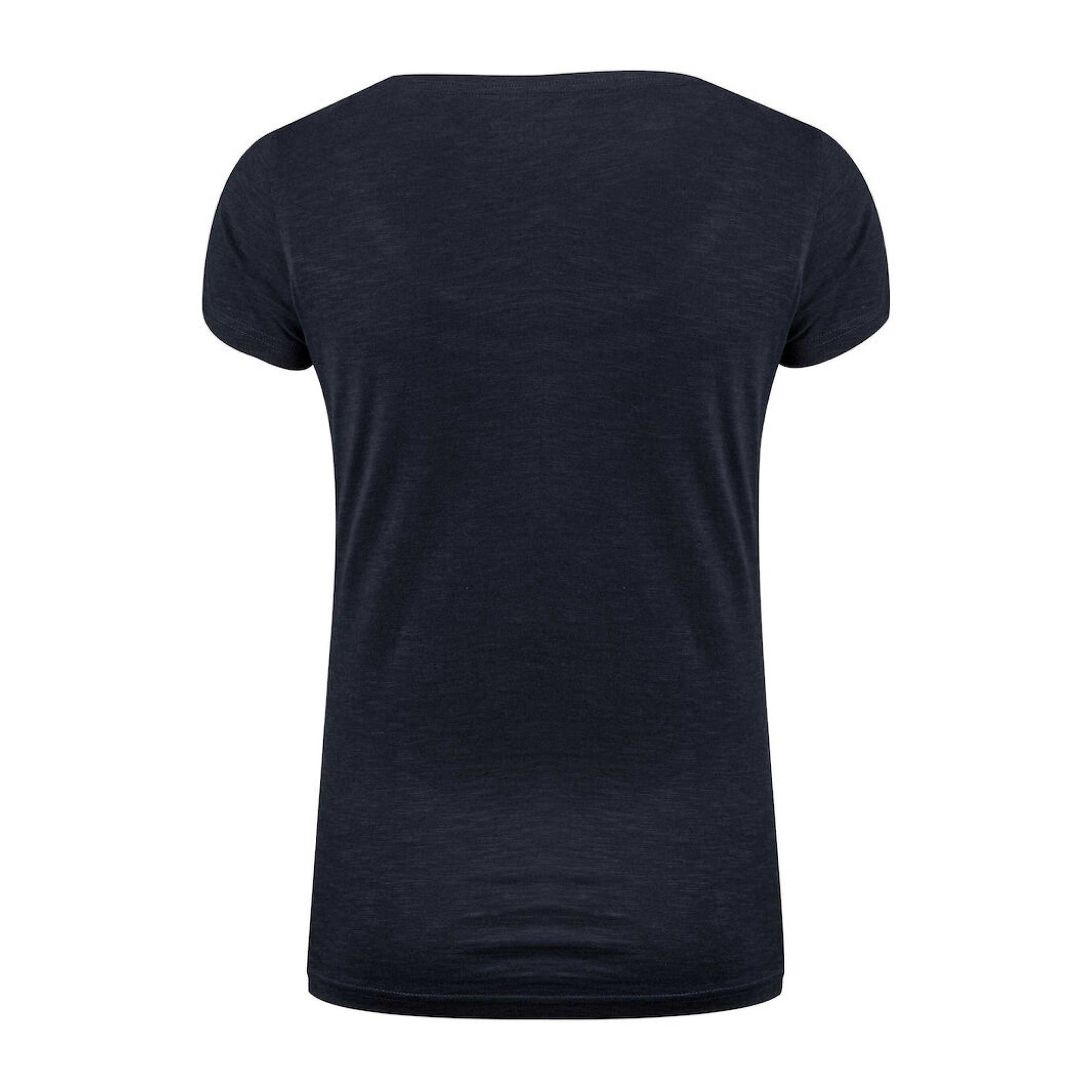 Navy - Back - James Harvest Womens-Ladies Whailford V Neck T-Shirt