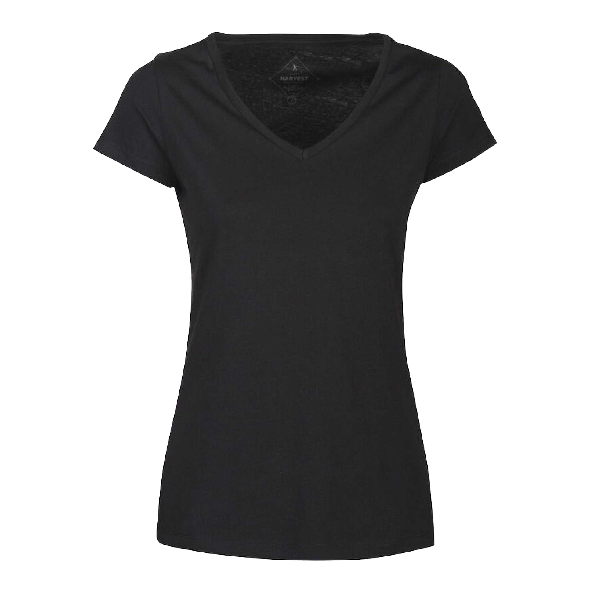 Black - Front - James Harvest Womens-Ladies Whailford V Neck T-Shirt