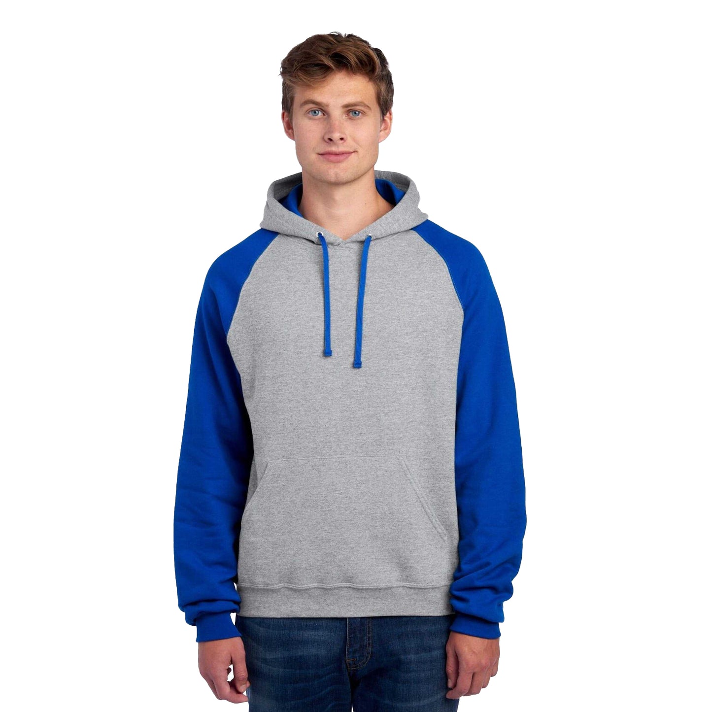 Oxford-Royal Blue - Front - Jerzees Unisex Adult Colour Block Nublend Hoodie