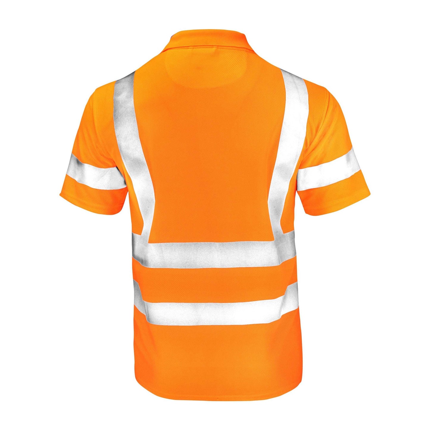Hi Vis Orange - Back - Jobman Mens High-Vis Polo Shirt