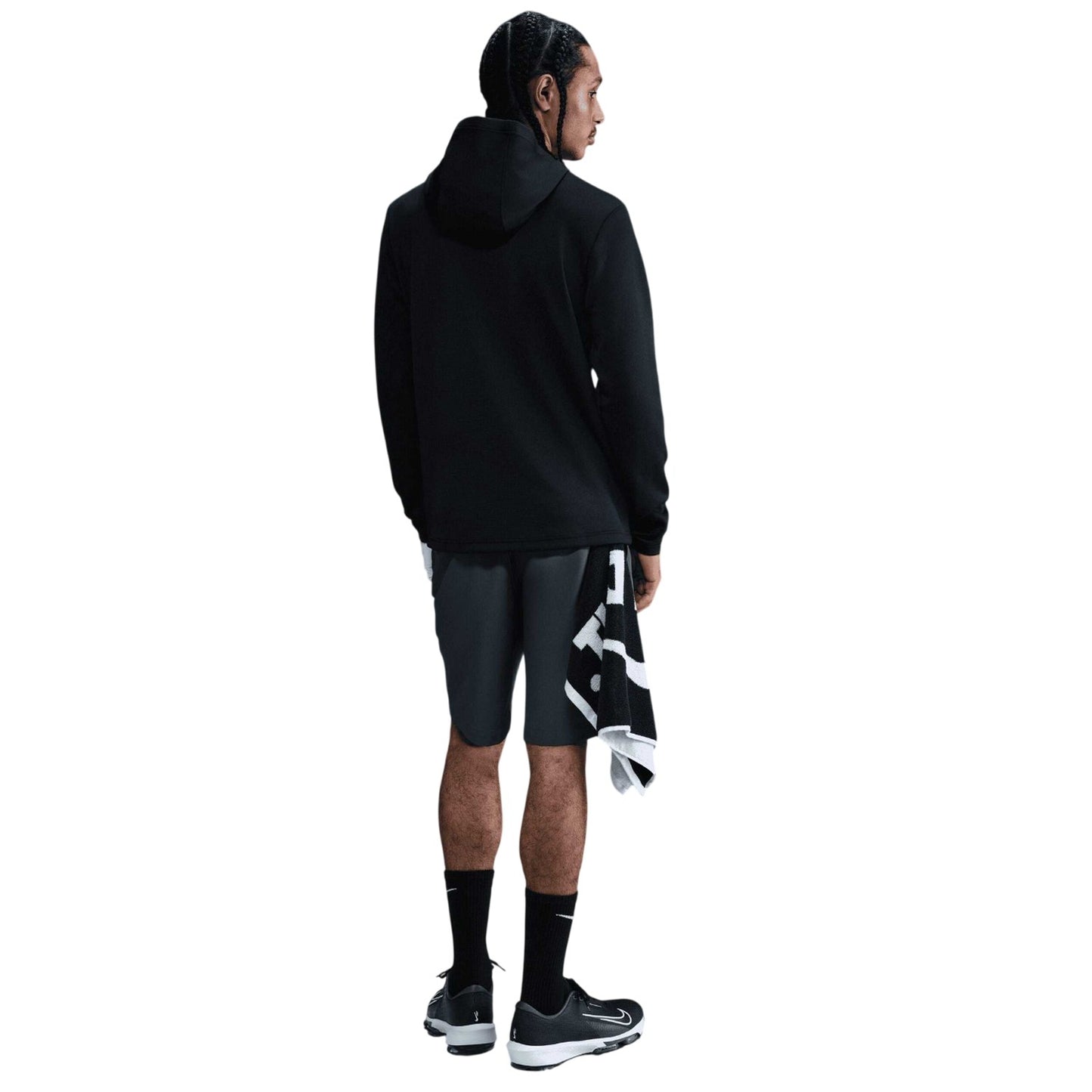 Black-White - Back - Nike Mens Therma Flex Dri-FIT Golf Hoodie