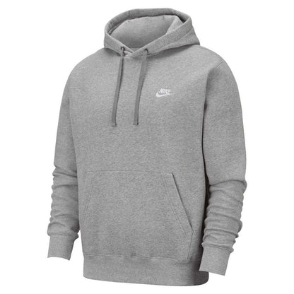 Dark Grey Heather-Matted Silver-White - Front - Nike Unisex Adult Sportswear Club Hoodie