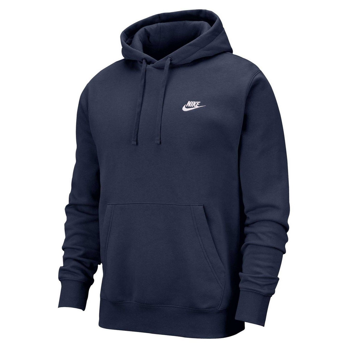 Midnight Navy-White - Front - Nike Unisex Adult Sportswear Club Hoodie