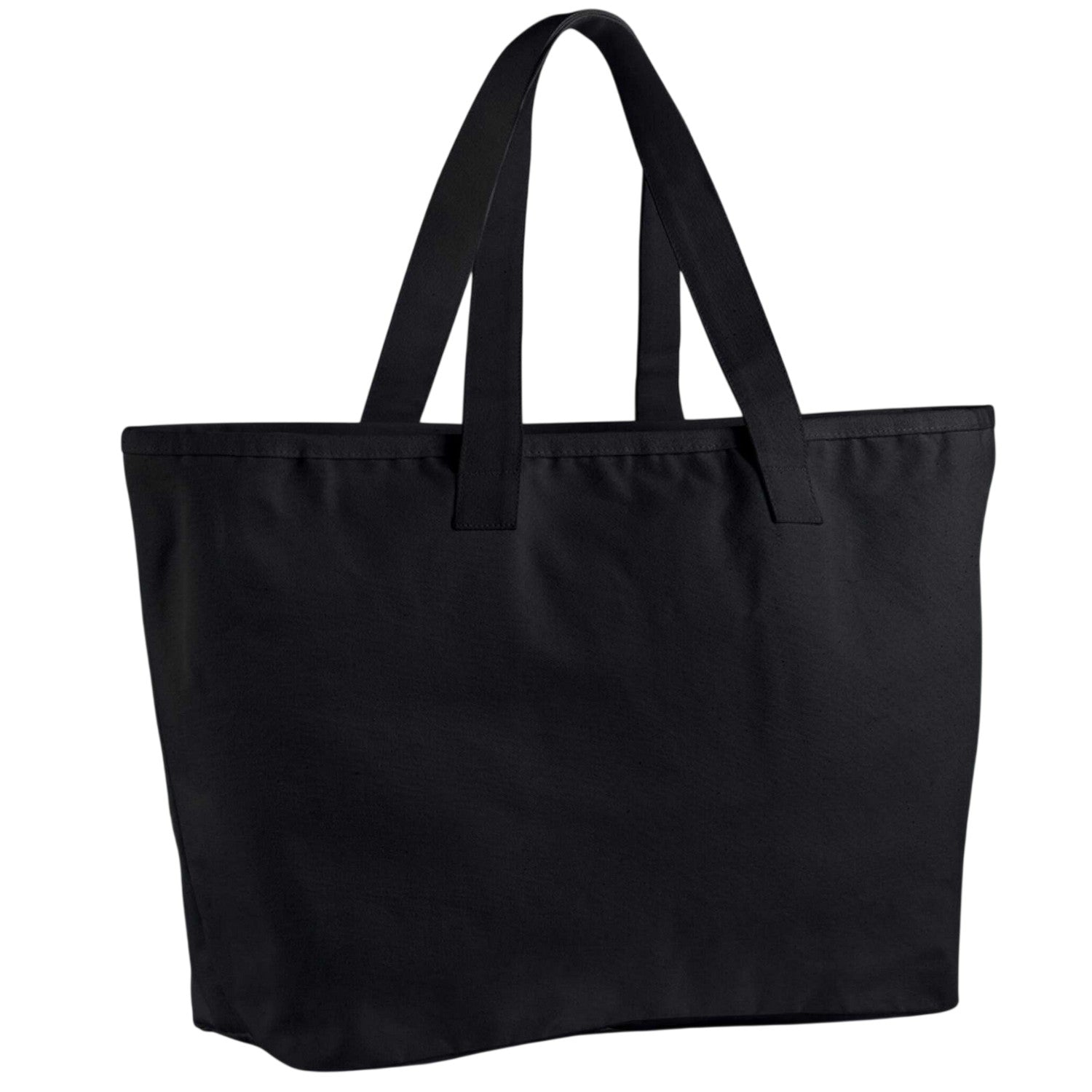 Black - Back - Westford Mill Cotton Heavy Duty Tote Bag