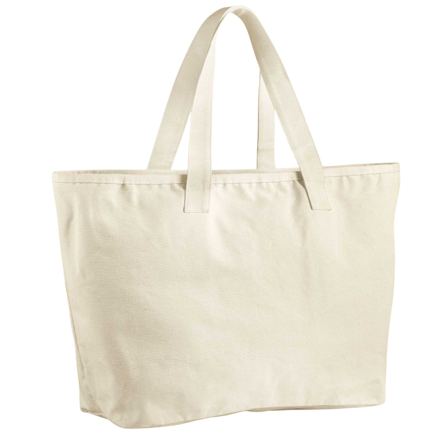 Natural - Back - Westford Mill Cotton Heavy Duty Tote Bag
