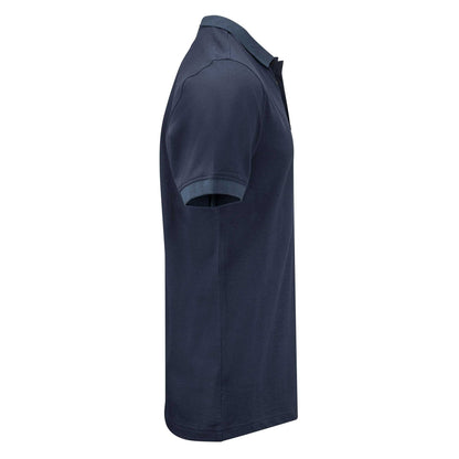 Navy - Side - James Harvest Mens Pinedale Piqué Polo Shirt