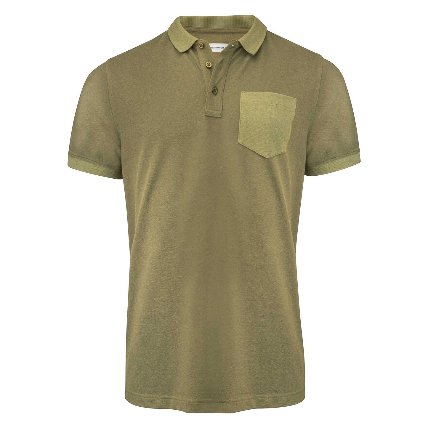 Moss Green - Front - James Harvest Mens Pinedale Piqué Polo Shirt