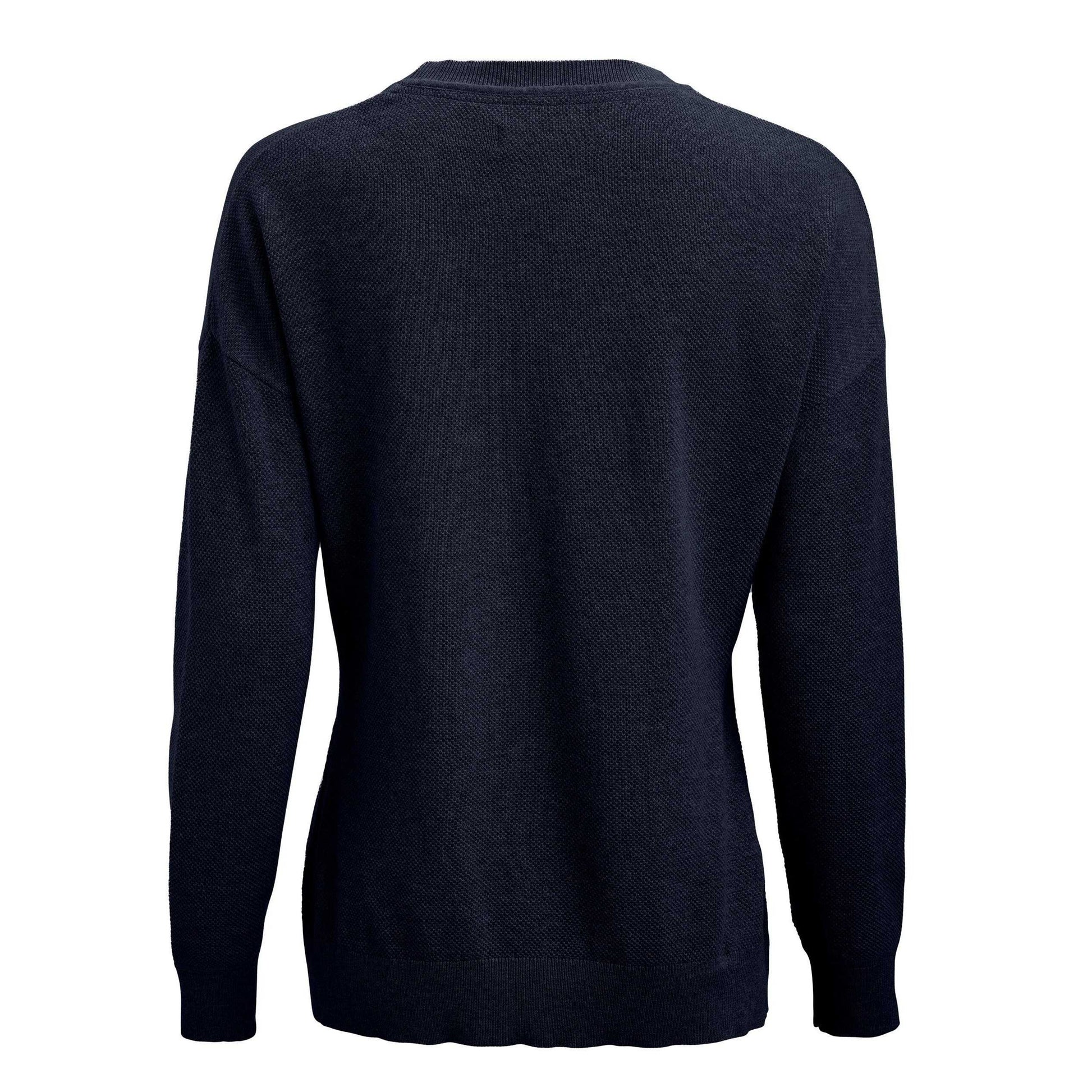 Navy - Back - James Harvest Womens-Ladies Ashland Knitted Casual Sweatshirt