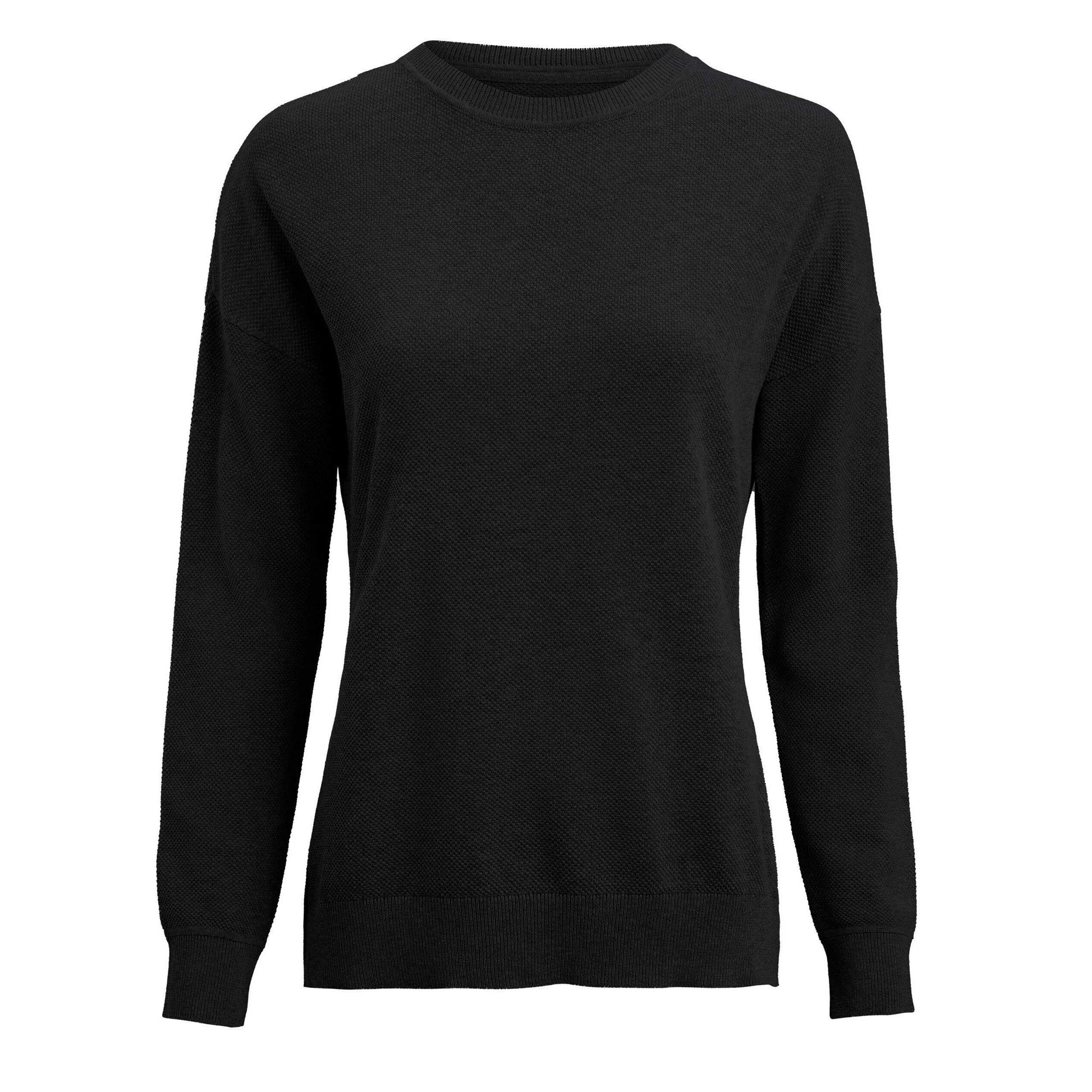 Black - Front - James Harvest Womens-Ladies Ashland Knitted Casual Sweatshirt