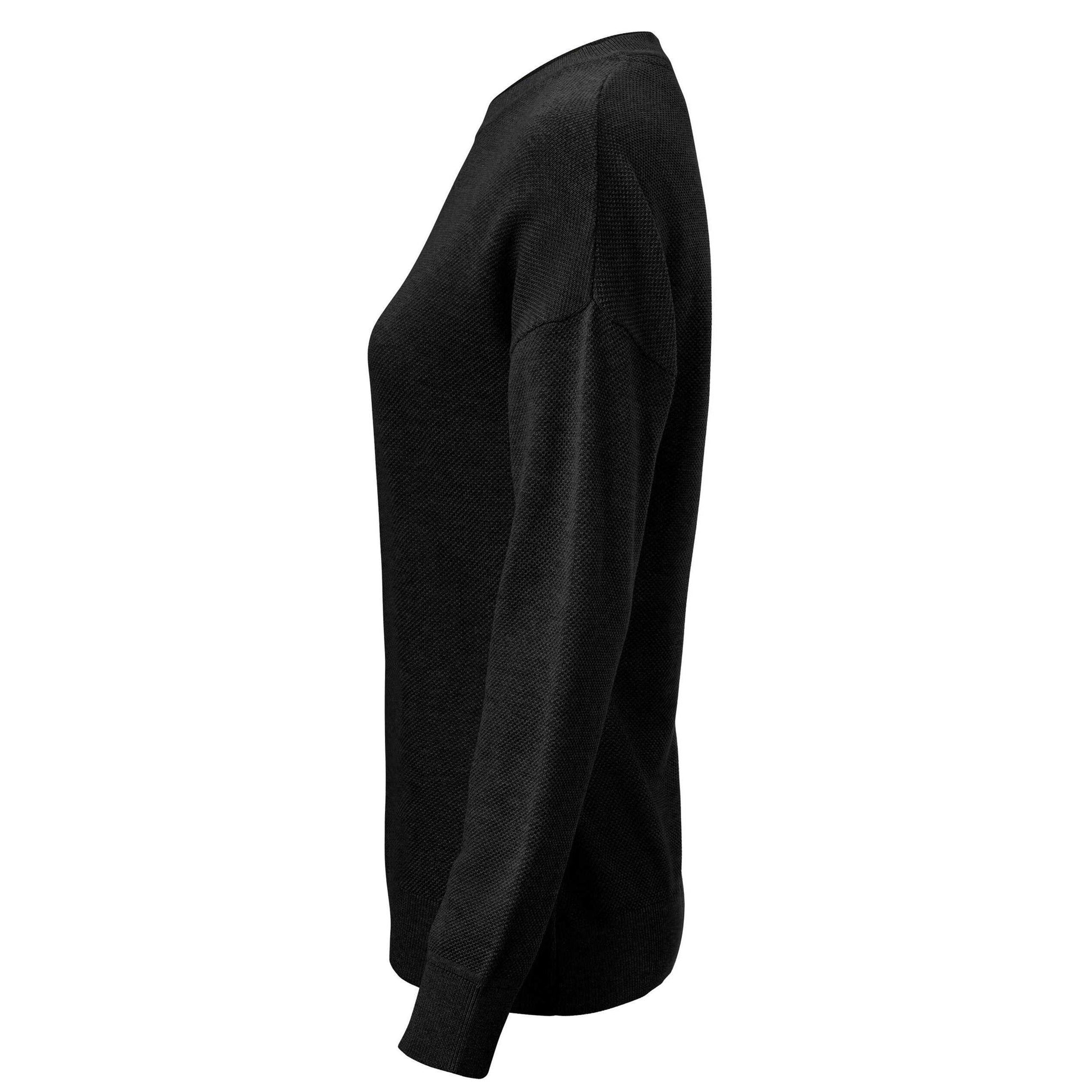 Black - Side - James Harvest Womens-Ladies Ashland Knitted Casual Sweatshirt
