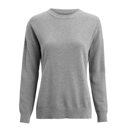 Grey Melange - Front - James Harvest Womens-Ladies Ashland Knitted Casual Sweatshirt