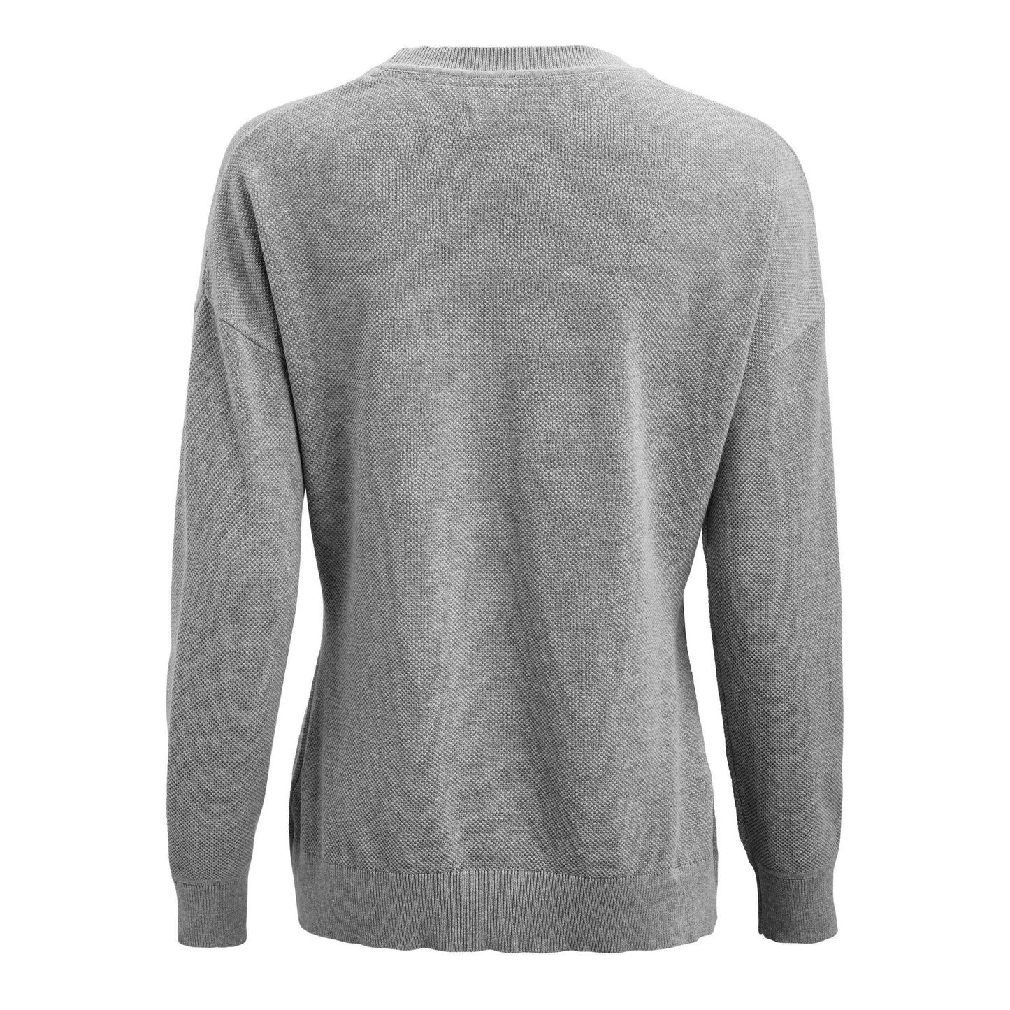 Grey Melange - Back - James Harvest Womens-Ladies Ashland Knitted Casual Sweatshirt