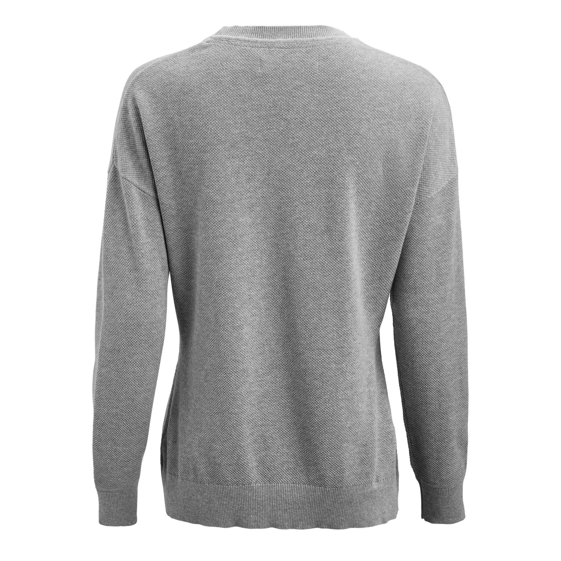 Grey Melange - Back - James Harvest Womens-Ladies Ashland Knitted Casual Sweatshirt