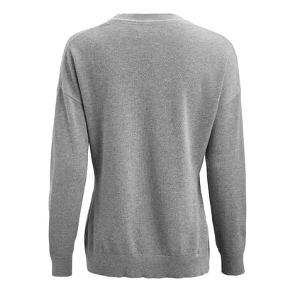 Grey Melange - Back - James Harvest Womens-Ladies Ashland Knitted Casual Sweatshirt