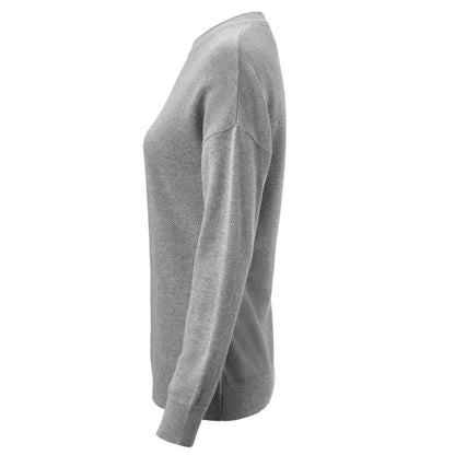 Grey Melange - Side - James Harvest Womens-Ladies Ashland Knitted Casual Sweatshirt