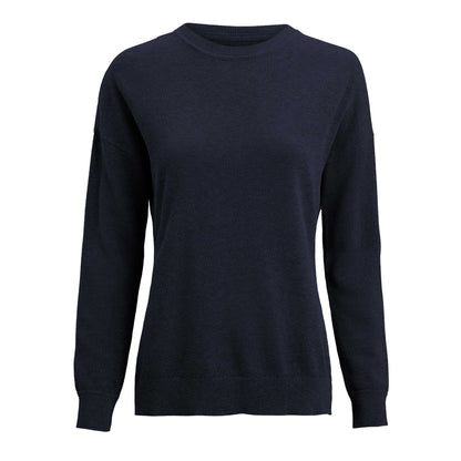 Navy - Front - James Harvest Womens-Ladies Ashland Knitted Casual Sweatshirt