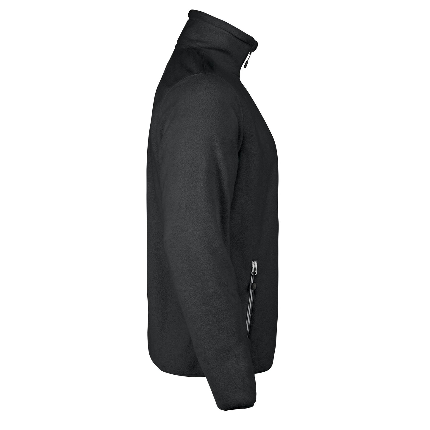 Black - Side - Printer Mens Rocket Full Zip Fleece Jacket
