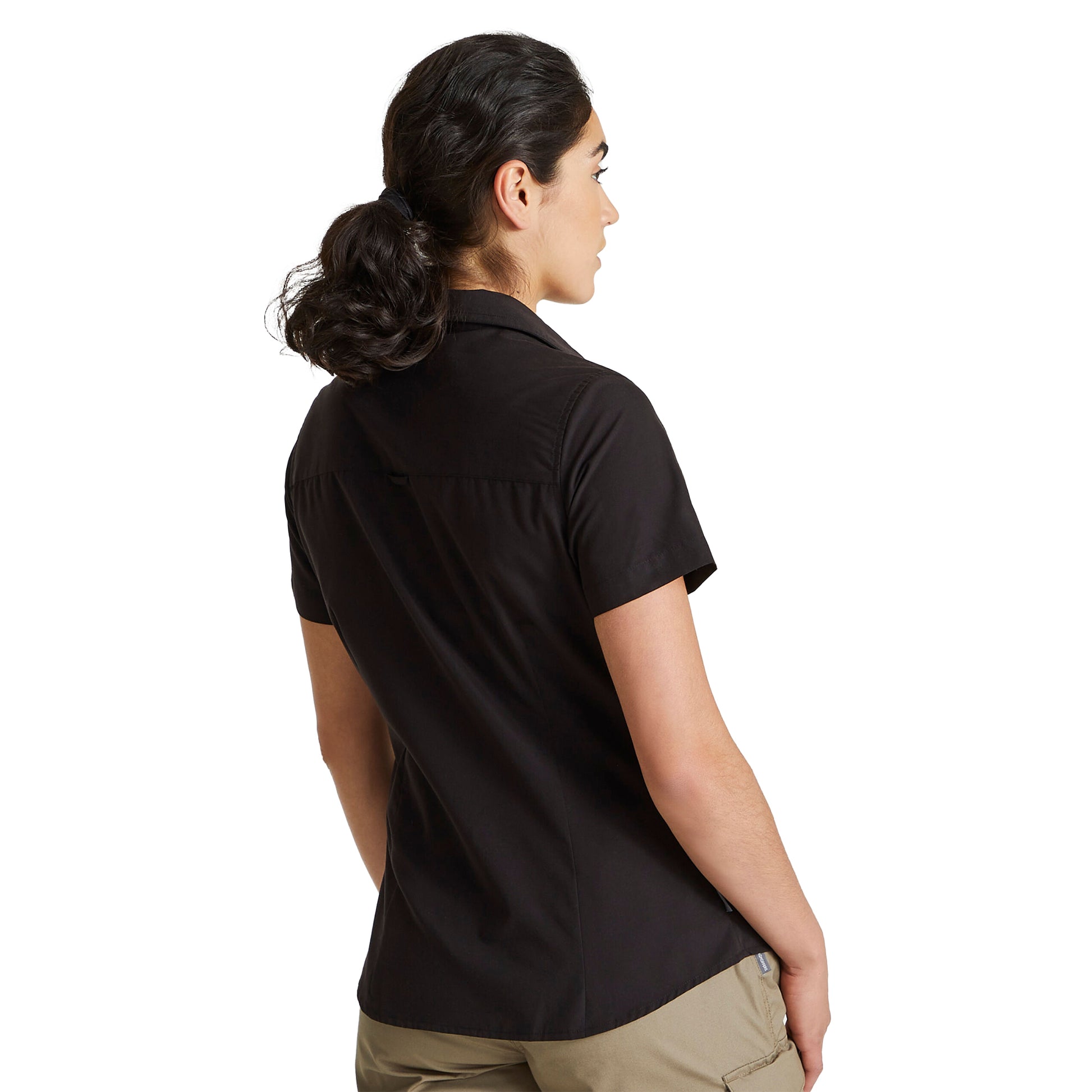Black - Back - Craghoppers Womens-Ladies Kiwi Short-Sleeved Shirt