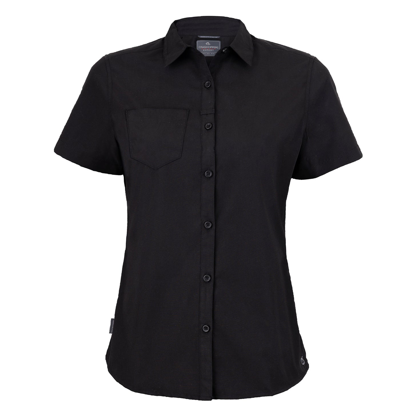 Black - Front - Craghoppers Womens-Ladies Kiwi Short-Sleeved Shirt