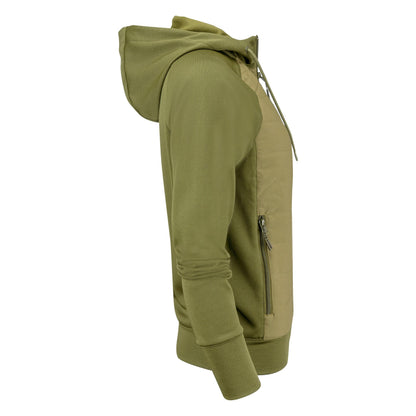 Moss Green - Pack Shot - James Harvest Womens-Ladies Keyport Hooded Hybrid Jacket