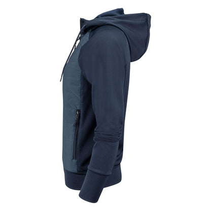 Navy - Lifestyle - James Harvest Womens-Ladies Keyport Hooded Hybrid Jacket