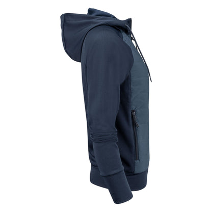 Navy - Pack Shot - James Harvest Womens-Ladies Keyport Hooded Hybrid Jacket