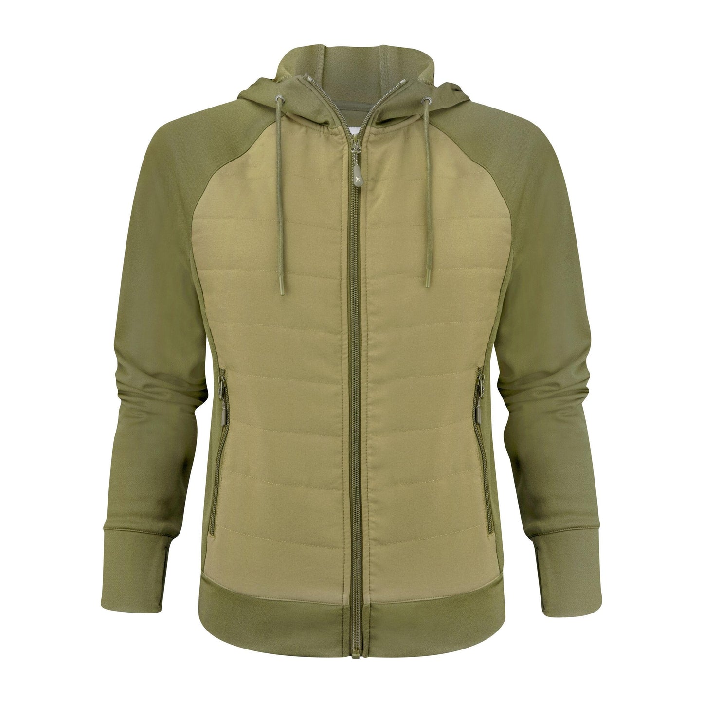 Navy - Front - James Harvest Womens-Ladies Keyport Hooded Hybrid Jacket