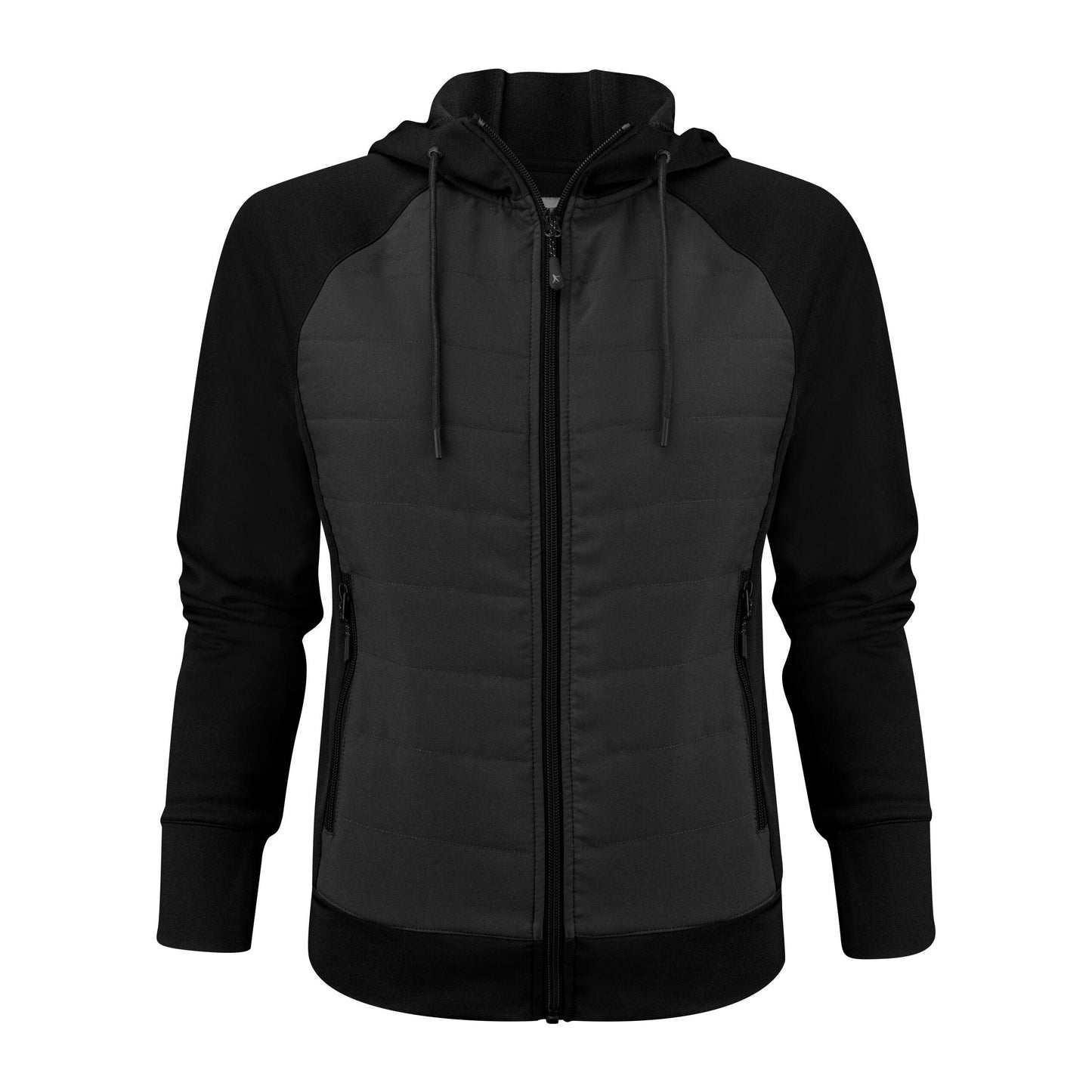 Black - Back - James Harvest Womens-Ladies Keyport Hooded Hybrid Jacket