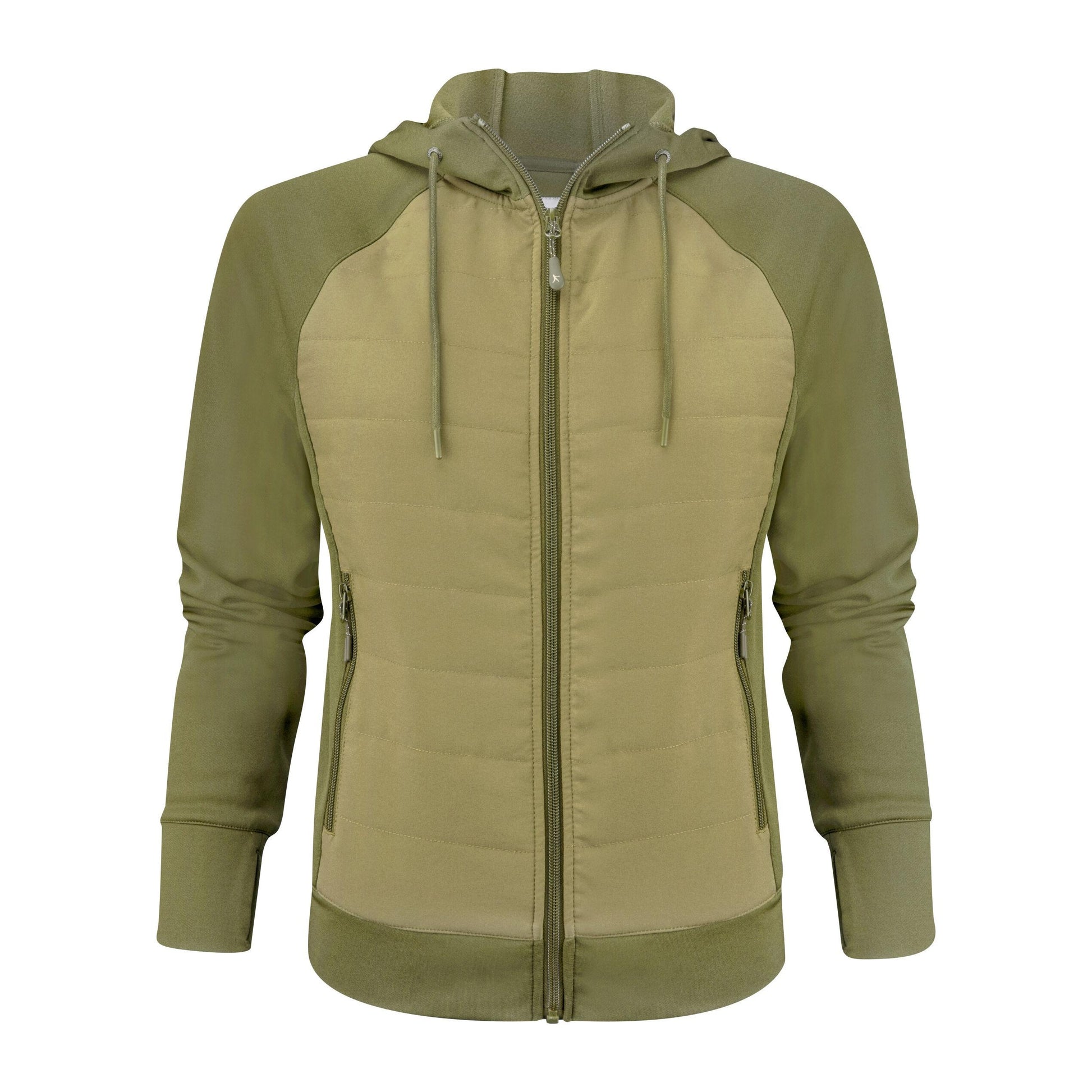 Black - Front - James Harvest Womens-Ladies Keyport Hooded Hybrid Jacket