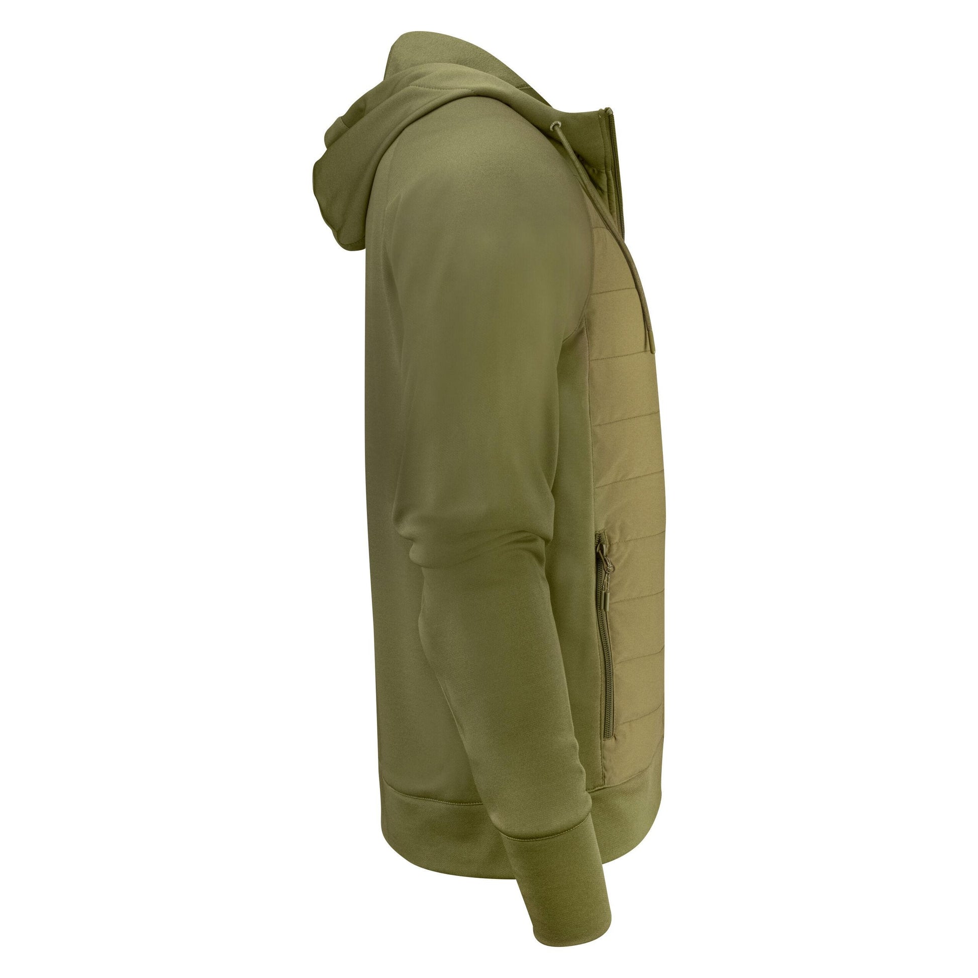 Moss Green - Pack Shot - James Harvest Mens Keyport Hooded Hybrid Jacket