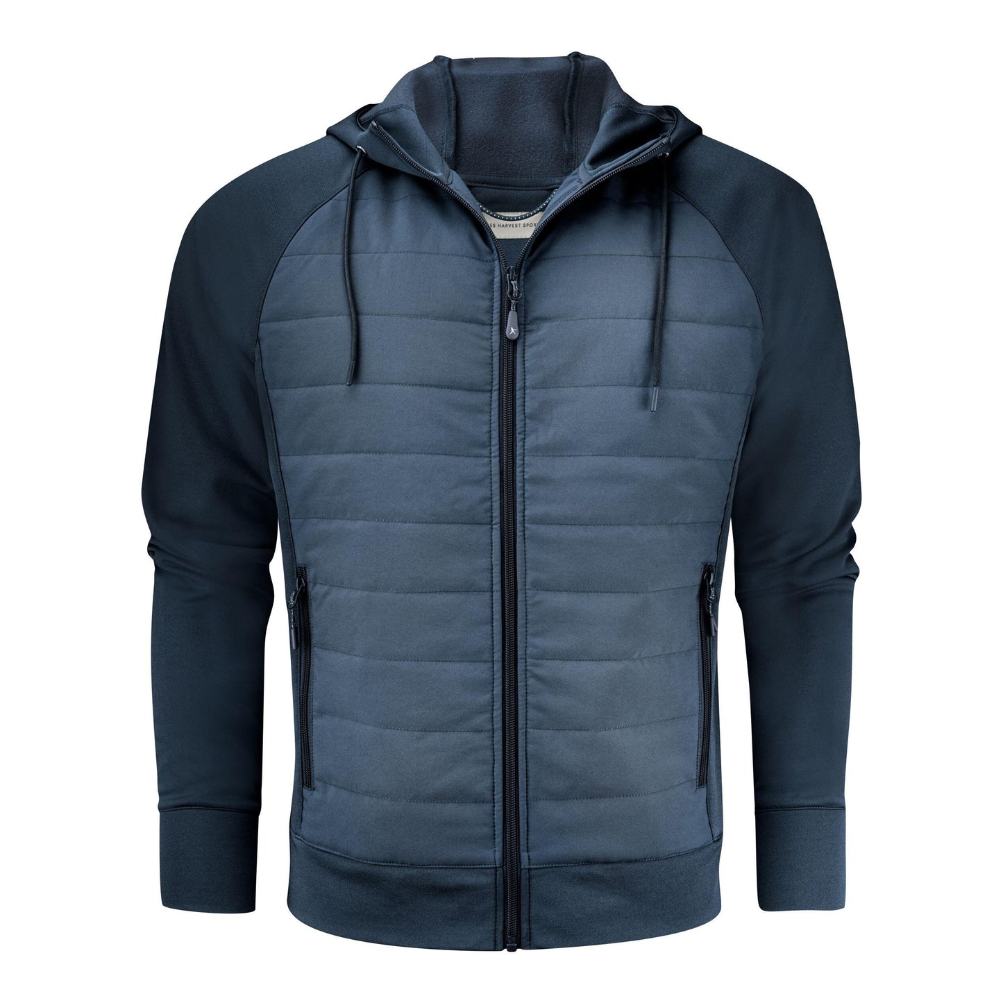 Navy - Back - James Harvest Mens Keyport Hooded Hybrid Jacket