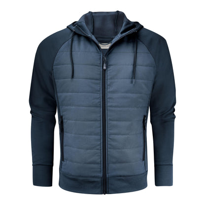 Navy - Back - James Harvest Mens Keyport Hooded Hybrid Jacket