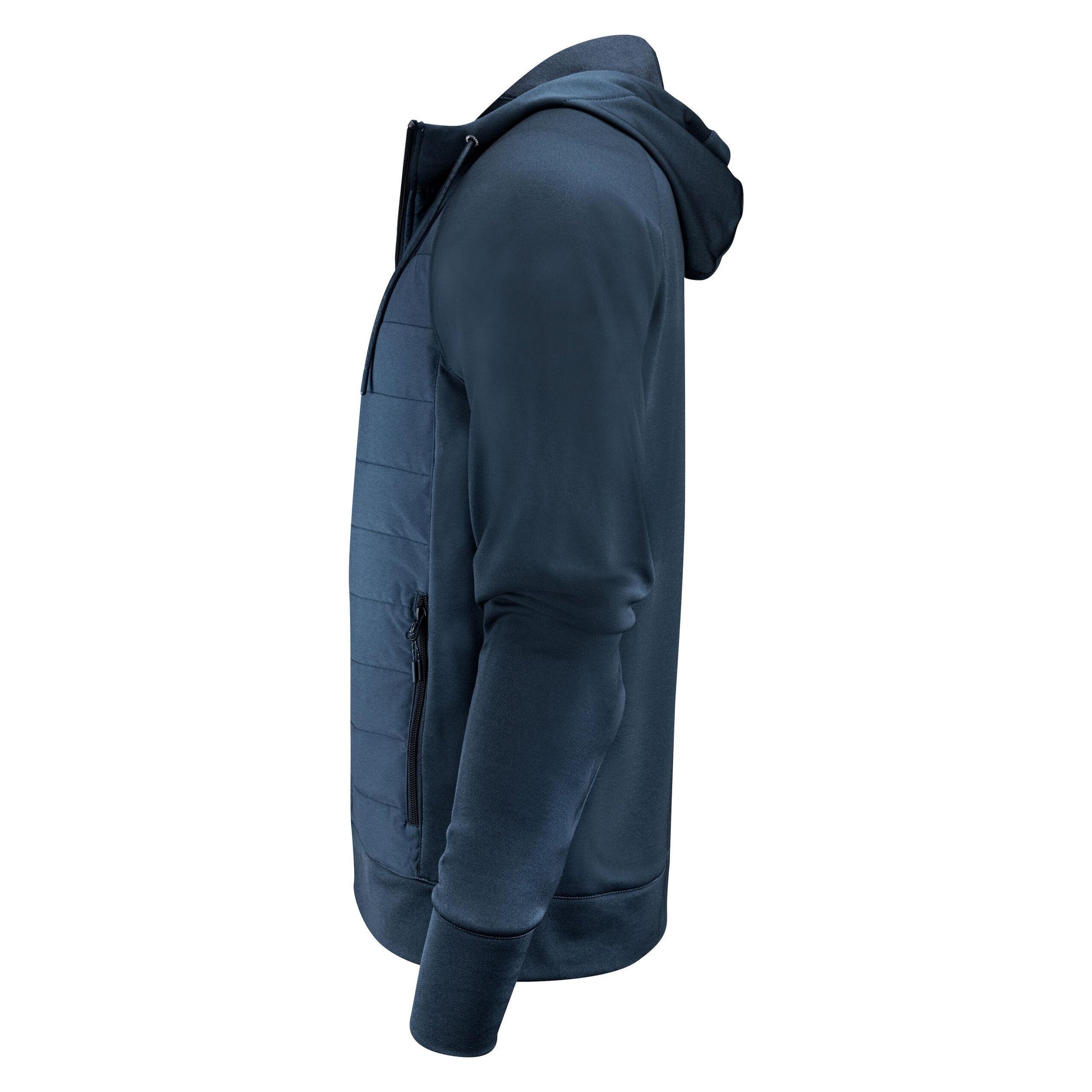 Navy - Lifestyle - James Harvest Mens Keyport Hooded Hybrid Jacket