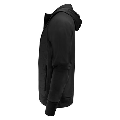 Black - Pack Shot - James Harvest Mens Keyport Hooded Hybrid Jacket
