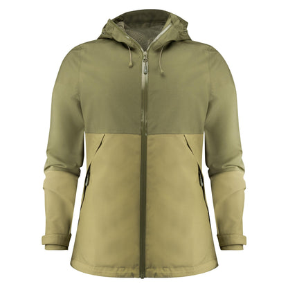 Moss Green - Back - James Harvest Womens-Ladies Northville Two Tone Shell Jacket