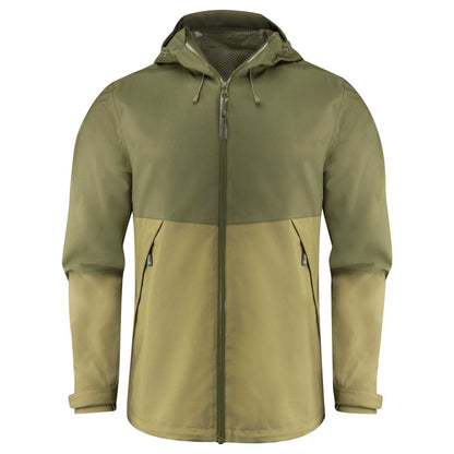 Moss Green - Front - James Harvest Mens Northville Two Tone Shell Jacket