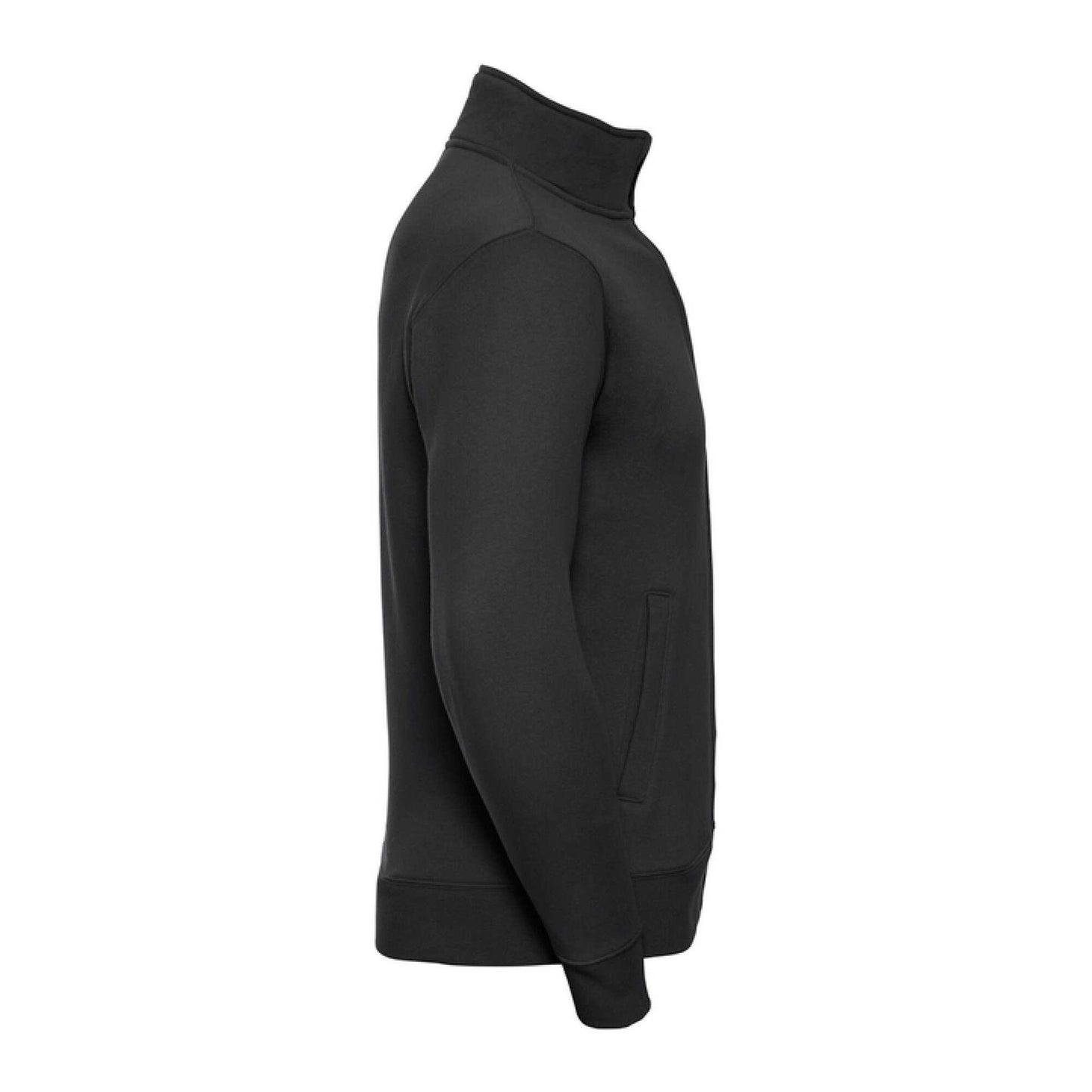 Black - Side - Russell Mens Authentic Sweat Jacket