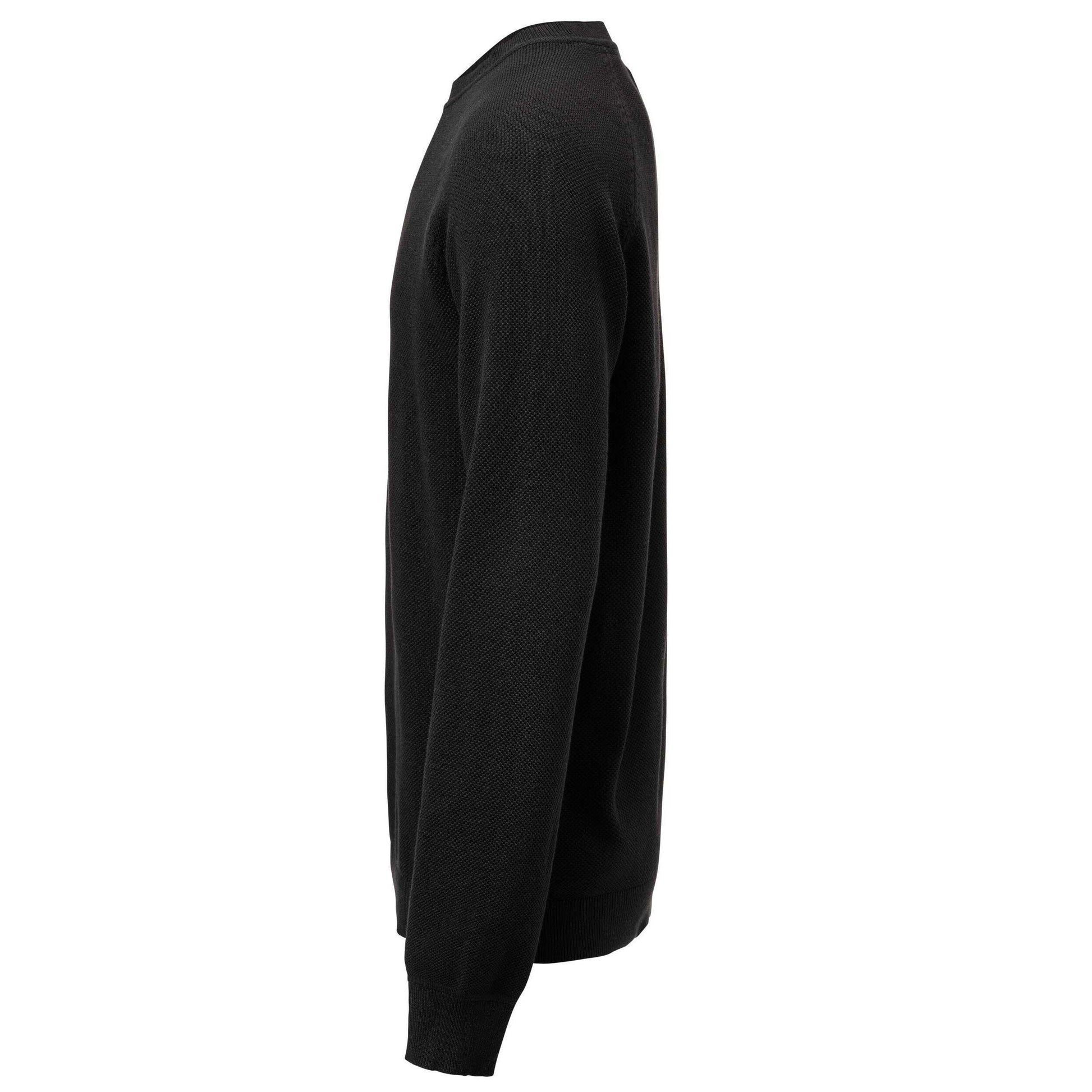 Black - Side - James Harvest Mens Ashland Knitted Raglan Sweatshirt