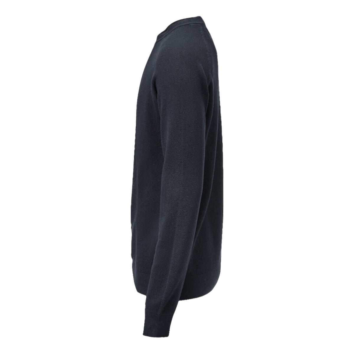 Navy - Side - James Harvest Mens Ashland Knitted Raglan Sweatshirt