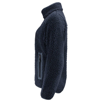 Navy - Side - James Harvest Womens-Ladies Kingsley Sherpa Fleece Jacket